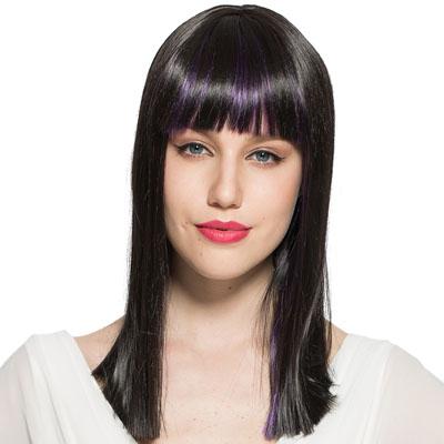 半染めブラックパープル ロング ウィッグ
